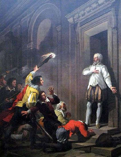 Admiral de Coligny impressing his murderers, Joseph-Benoit Suvee